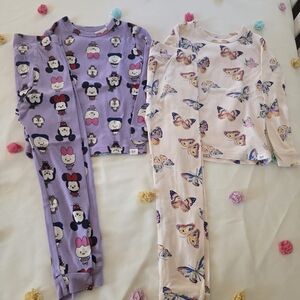 GAP Kids Cartoon Pajama Set - Purple and Cream